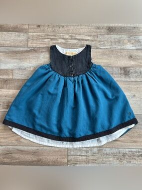 Well Dressed Wolf Girls Black and Blue Sandy Dress Size 5